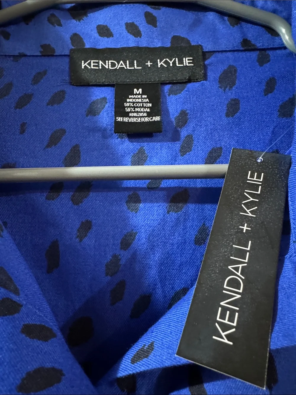 Kendall & Kylie Cobalt Blue Black Spot Two-Piece Set